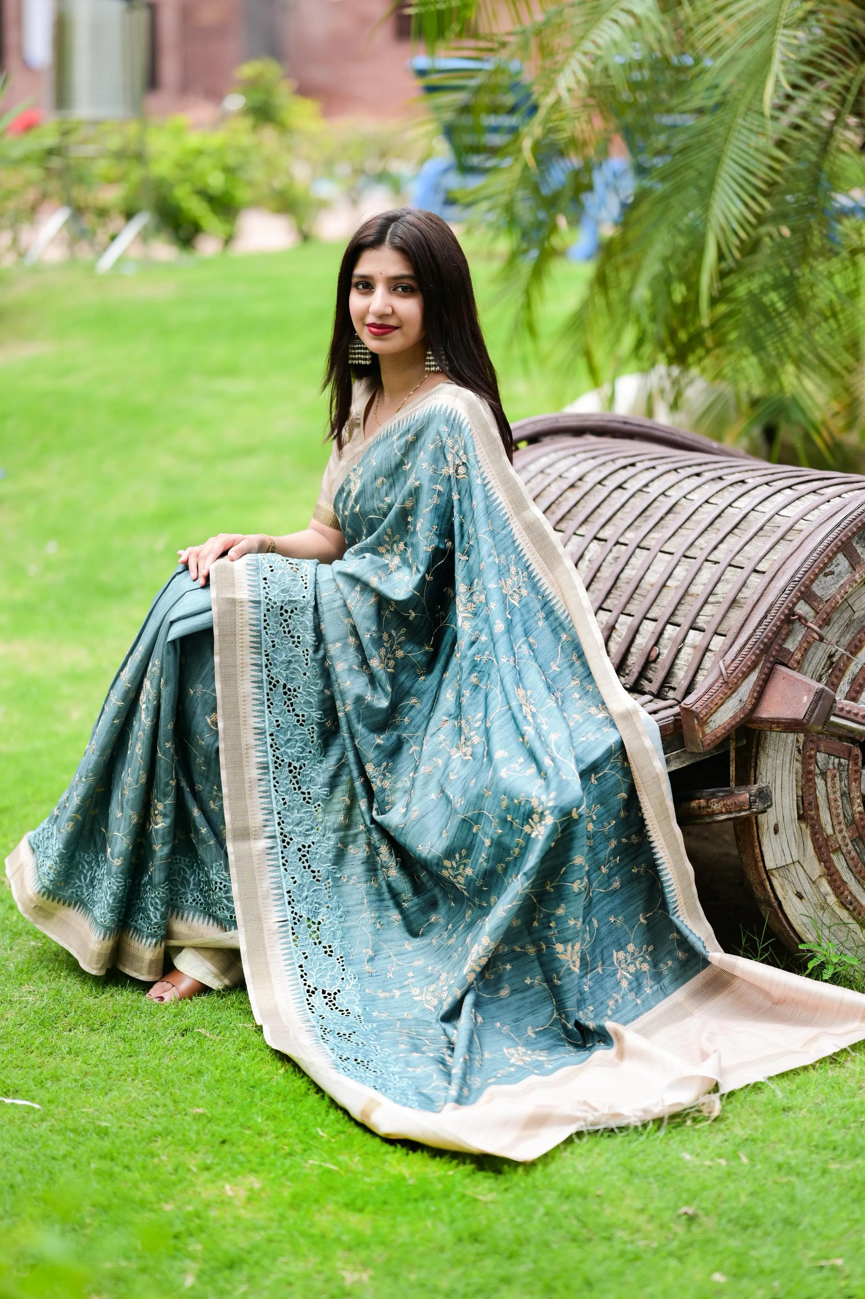 Buy Soft Cotton Tusser Premium Saree in Surat - Reseller Bazzar